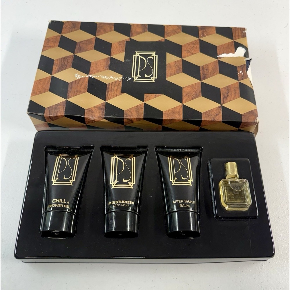Vintage PAUL SEBASTIAN PS 4 Piece Travel Gift Men Cologne After Shave Shower Gel